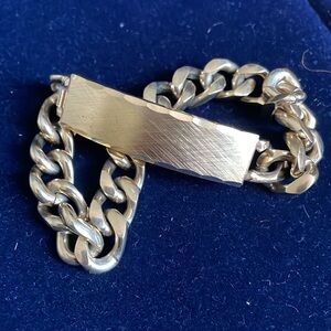 New Vintage 70s SPIEDEL Chunky Chain I.D. Bracelet GOLD Tone Link MENs Bracelet